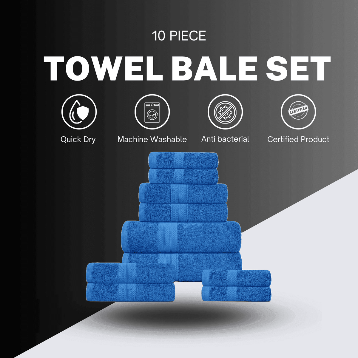 10X Luxury 100% Cotton 500 GSM Towel Bale Set - CTL MANCHESTER