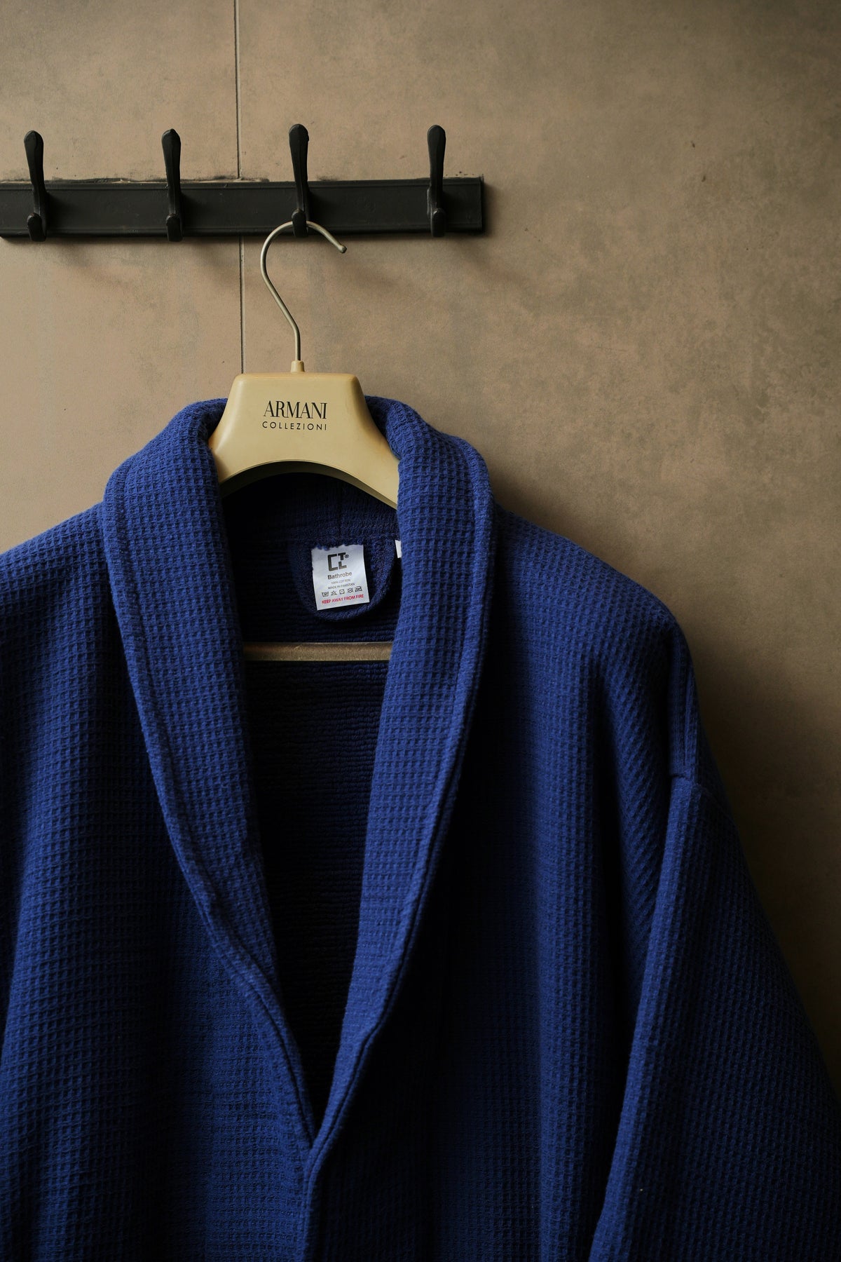 Luxury Shawl Collar Waffle Terry Bathrobe Dressing Gown