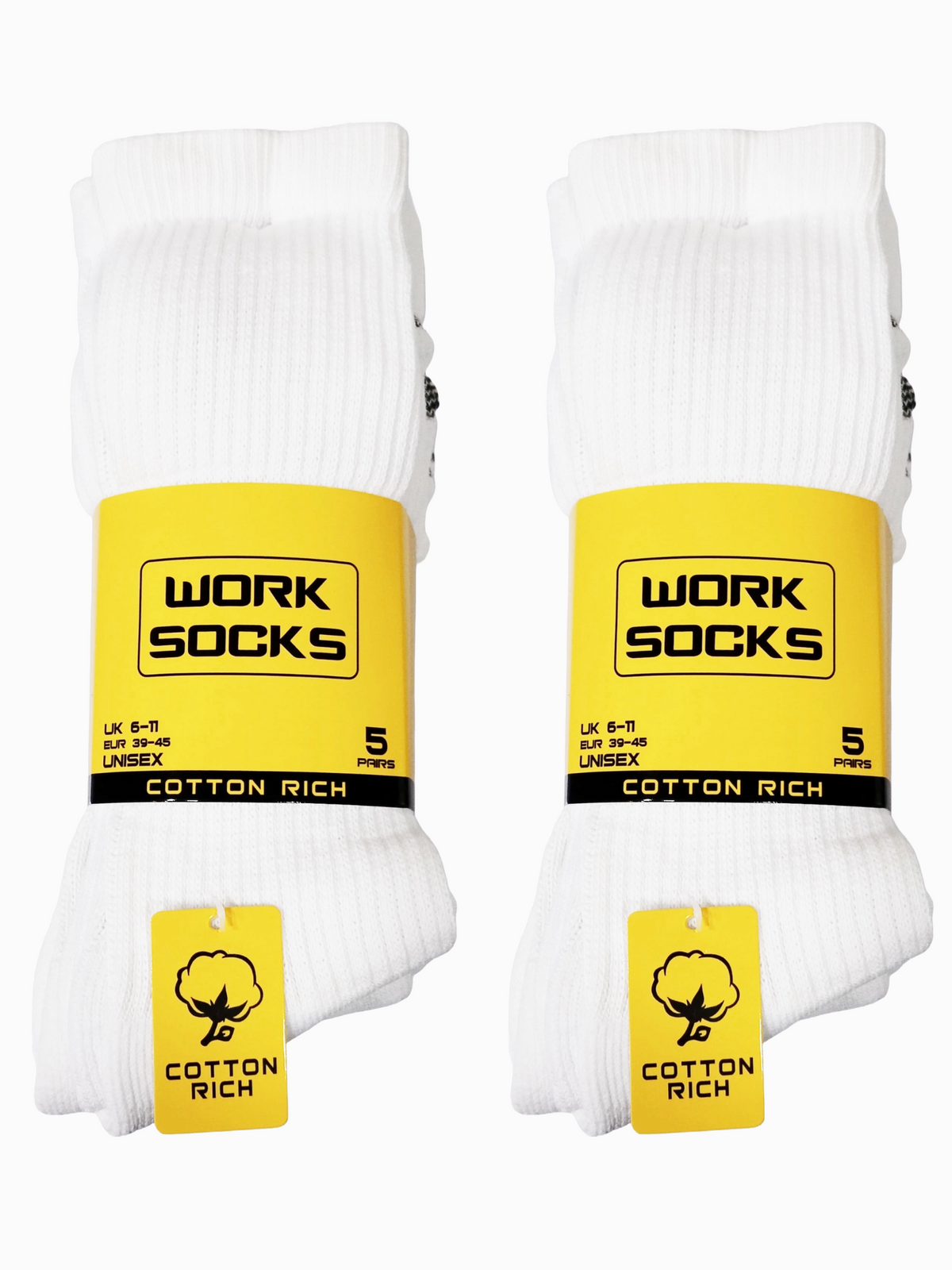 Buy 10 Pairs Get 10 Pair Free White Work Socks 6-11