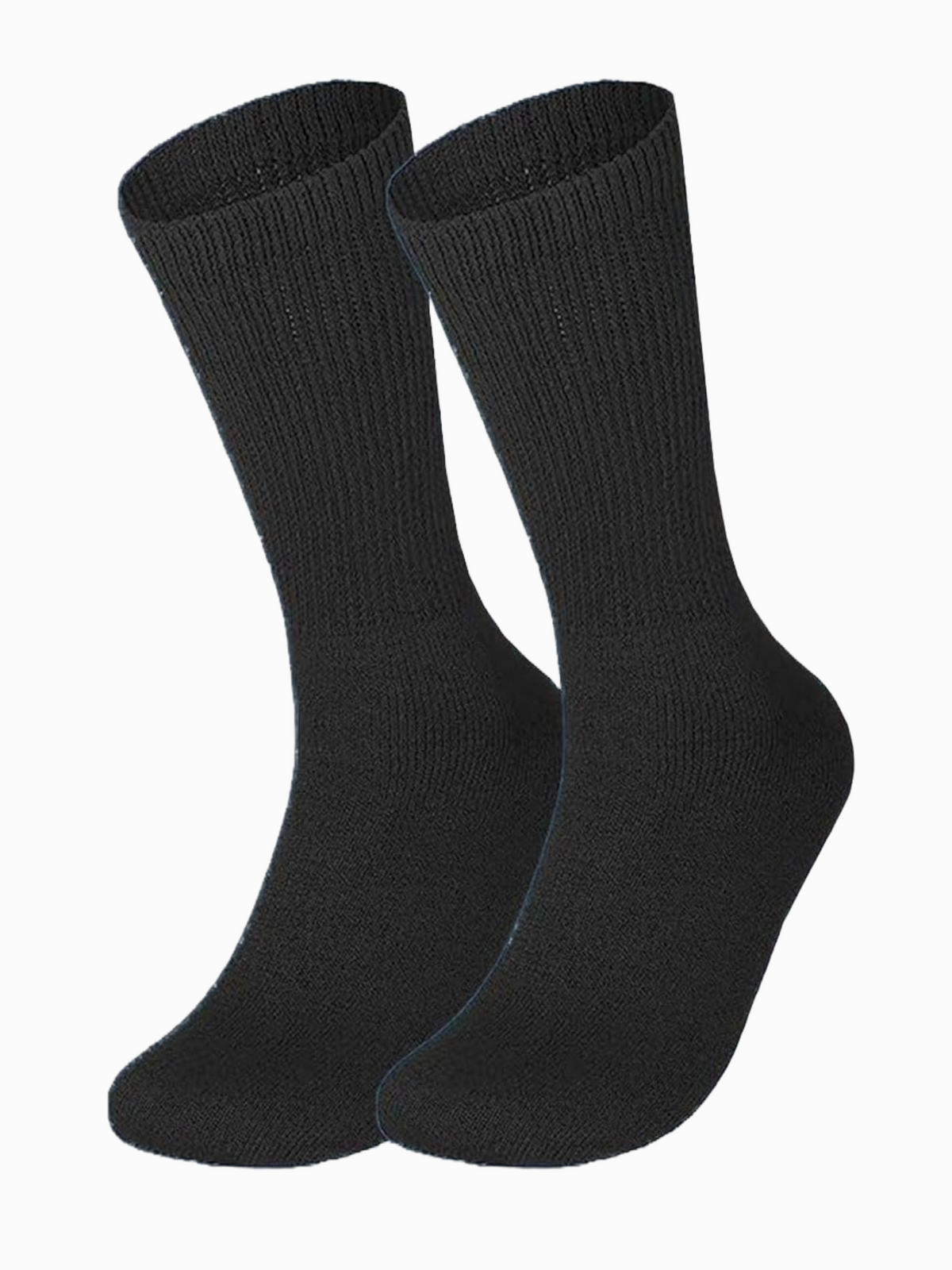 3 Pairs Black  Non Elastic Diabetic Crew Socks