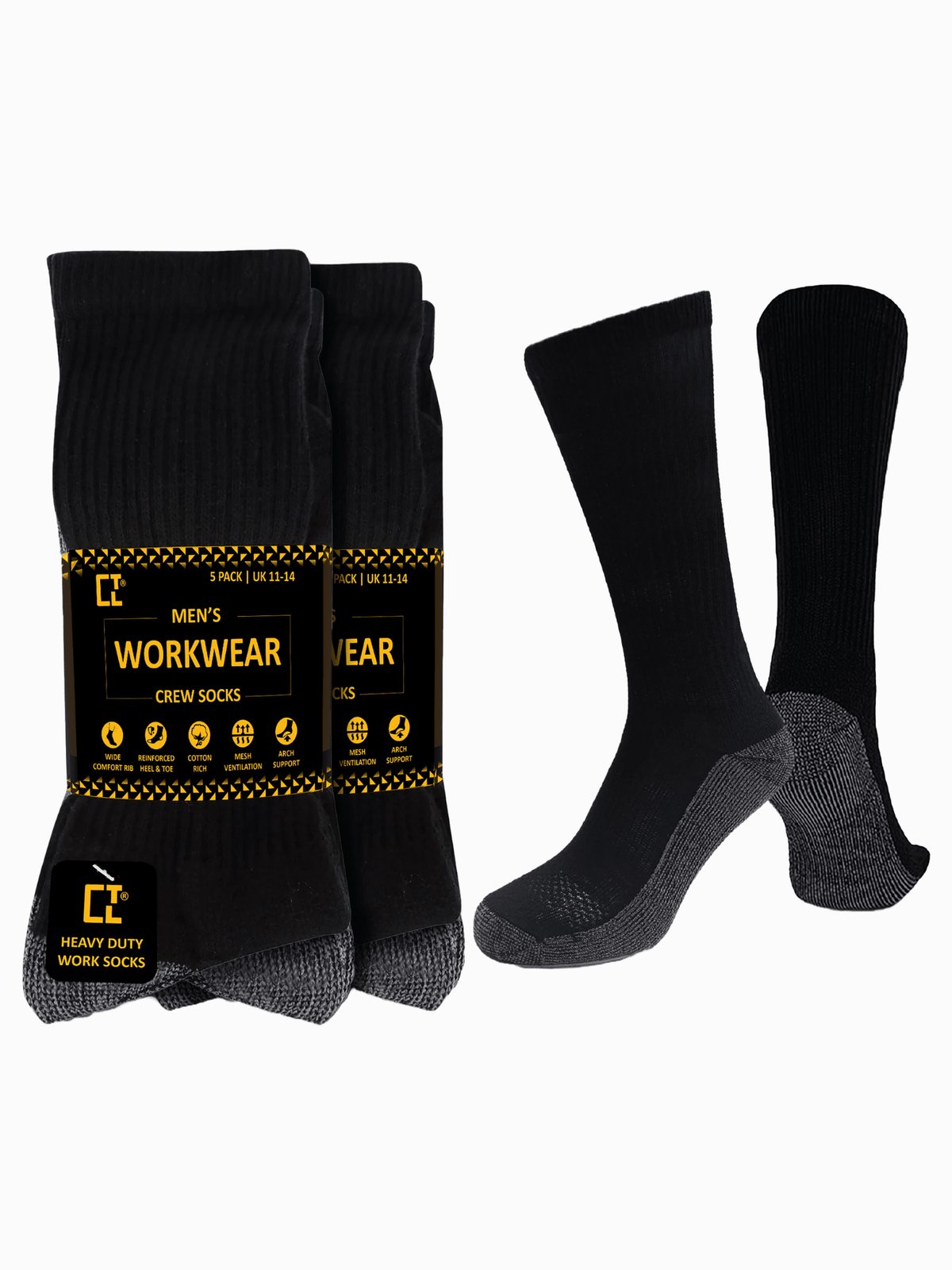 10 Pairs Work Wear Cushioned Heavy Duty Socks 11-14 - CTL MANCHESTER