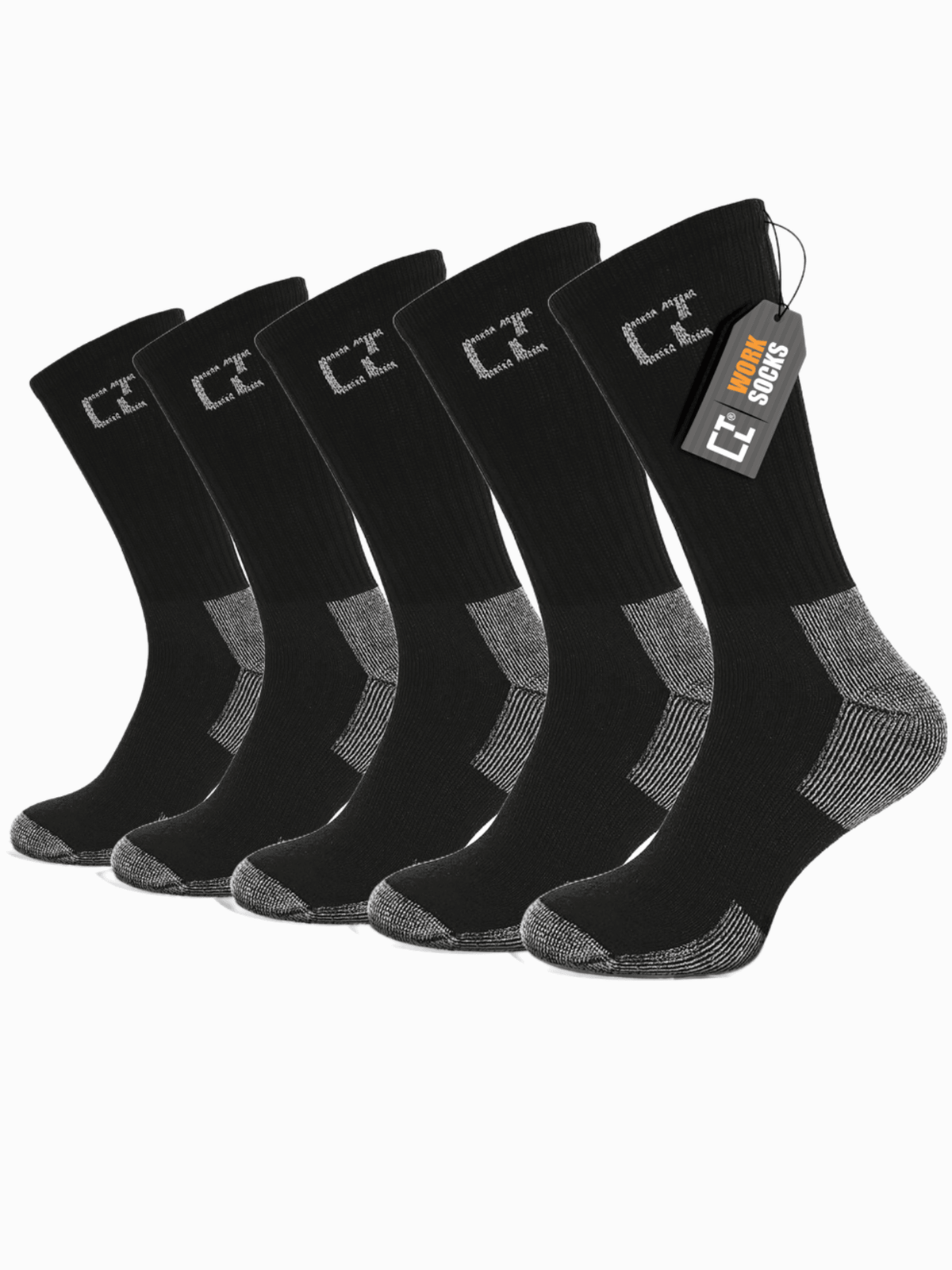 CTL® 5 Pairs Black Men&#39;s Work Crew Socks