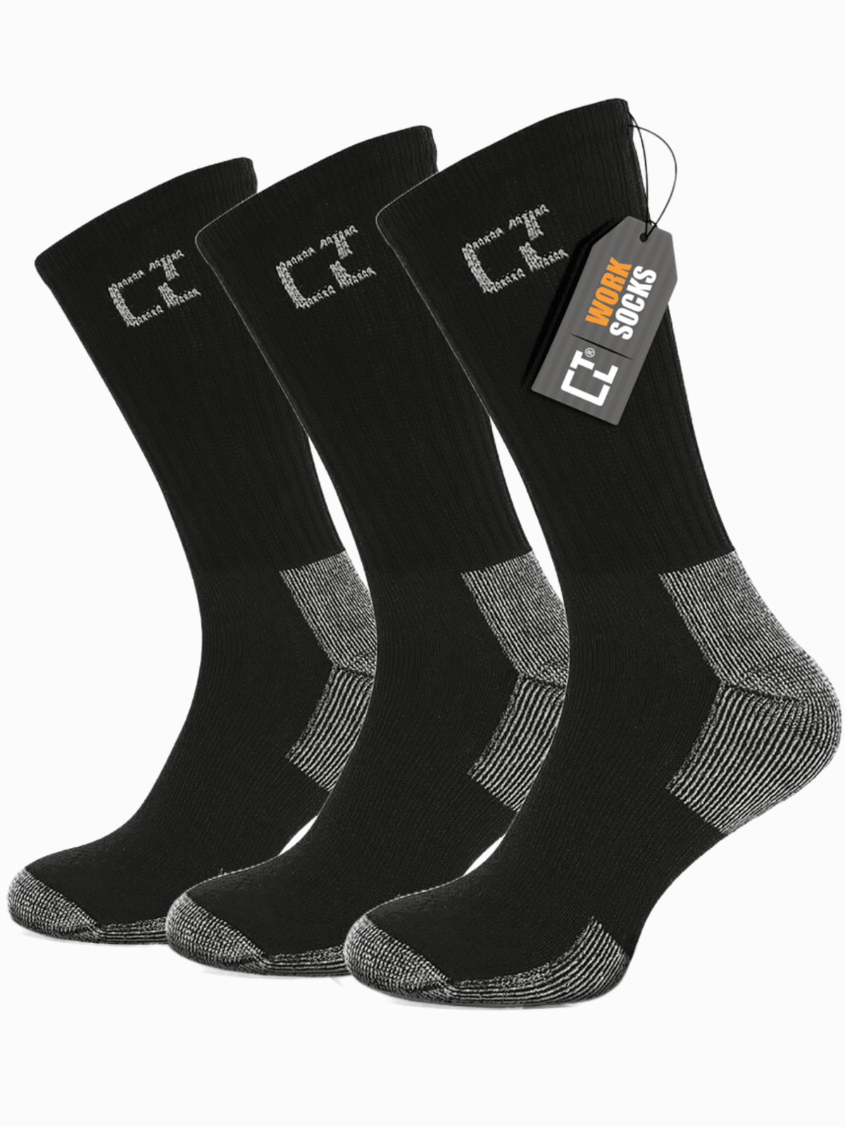 CTL® 5 Pairs Black Men&#39;s Work Crew Socks