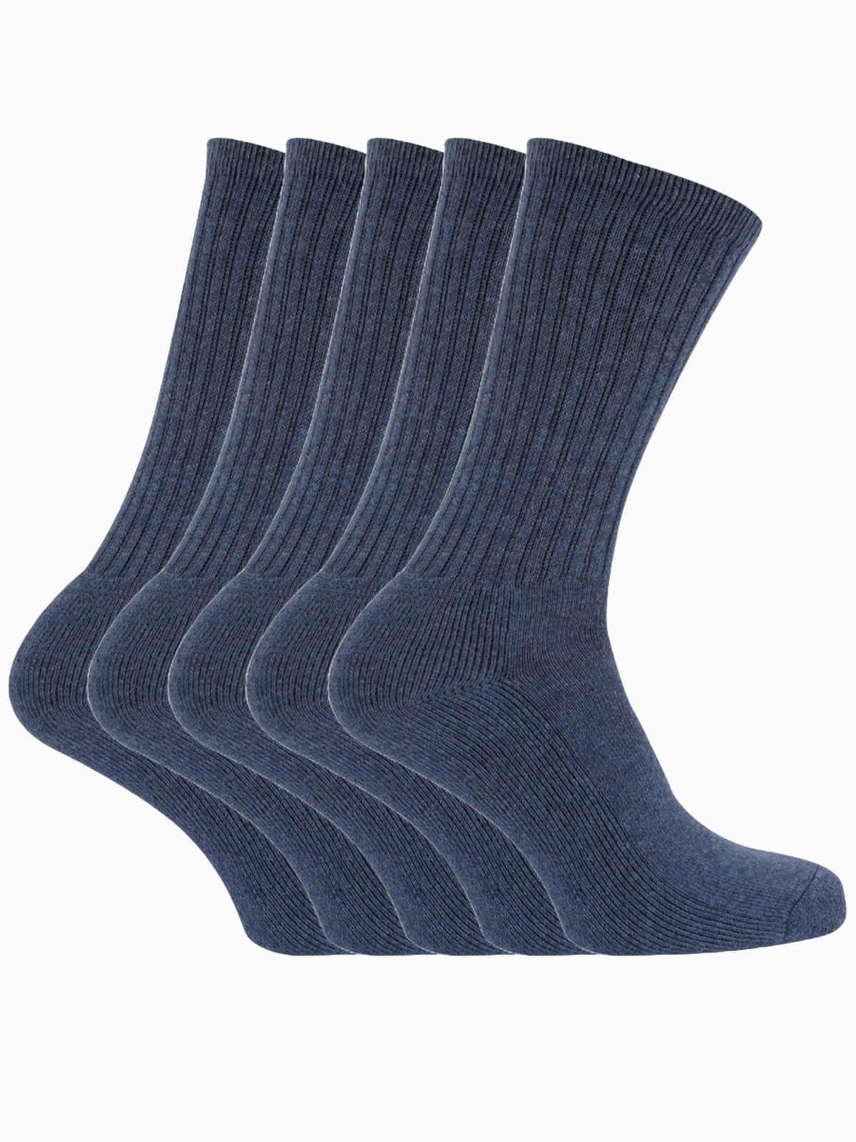 5 Pairs Everyday Denim Crew Sock Cushioned 6-11