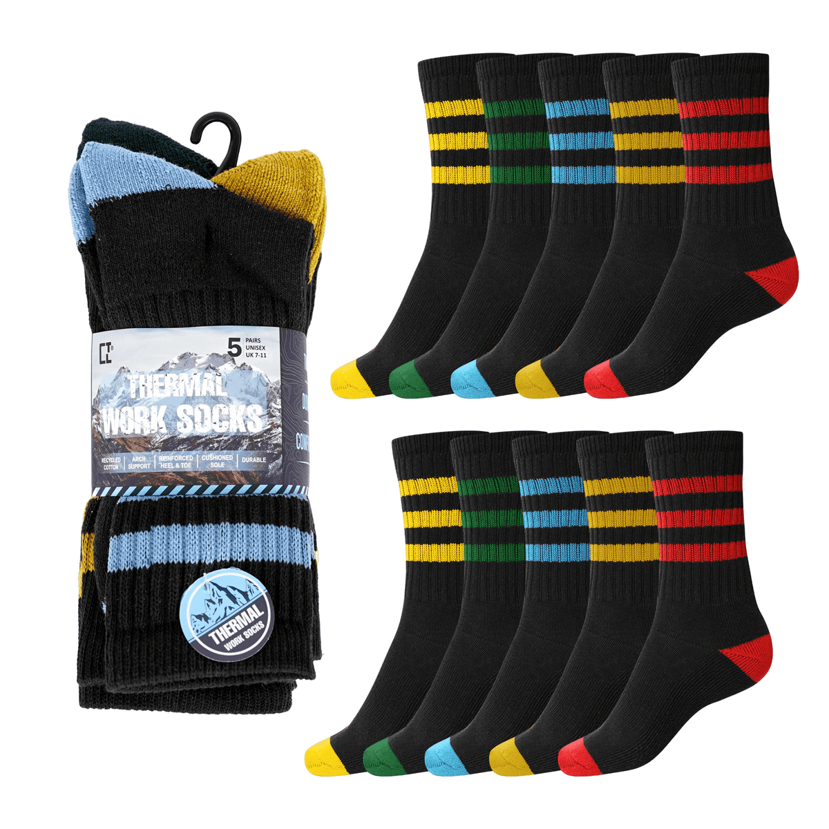 10 PAIRS THERMAL CREW SOCKS