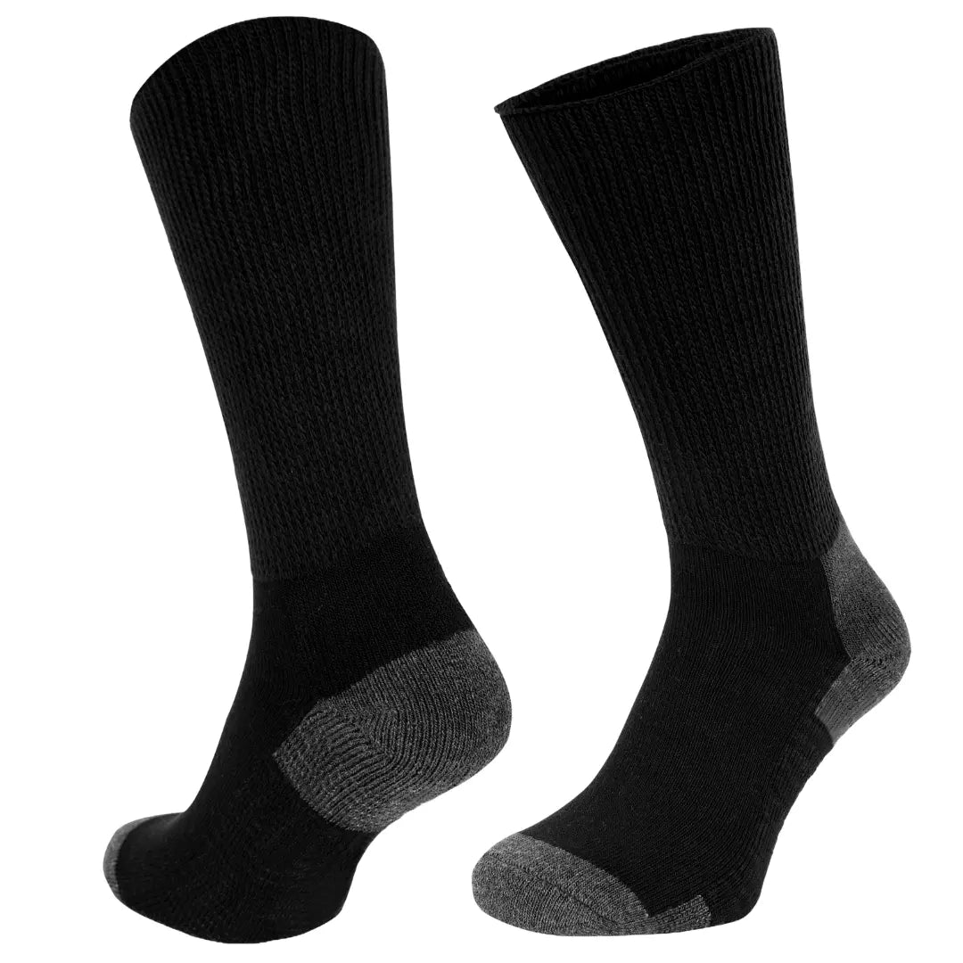 3 Pairs Black Extra Wide Non Elastic Diabetic Socks Soft Grip Sock